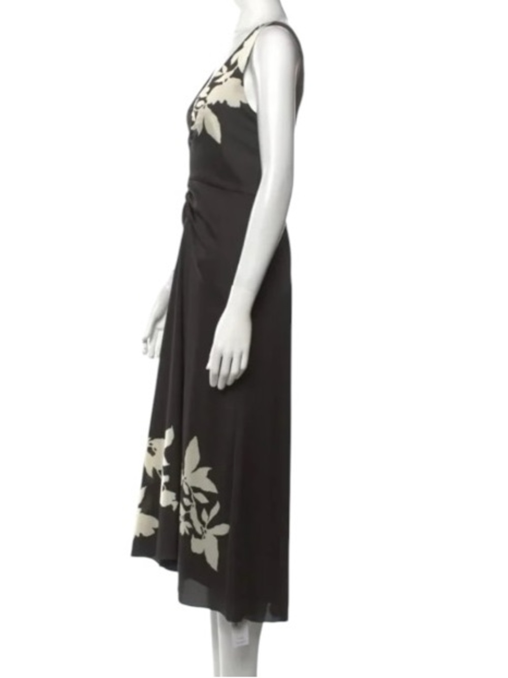 Vince Black Floral Slip Dress Sz 4 - Picture 4 of 10